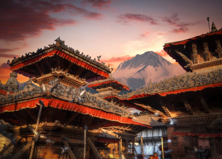 Temples,Of,Durbar,Square,In,Bhaktapur,,Kathmandu,Valey,,Nepal.