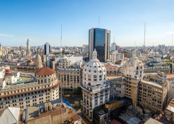 Aerial,View,Of,Downtown,Buenos,Aires,In,High,Resolution,