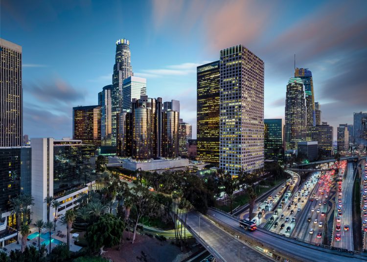 Los,Angeles,Skyline,Sunset,View