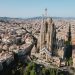 Aerial,View,Shot,Of,La,Sagrada,Familia,Basilica,Barcelona,At