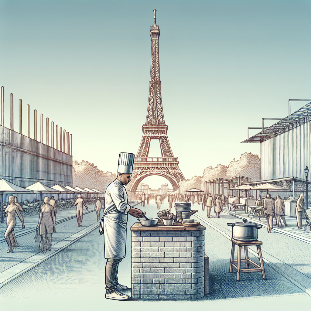 Convey the breadth of cultural experiences that will be a part of Paris 2024, highlighting the city's iconic landmarks and the infusion of contemporary artistic endeavors.