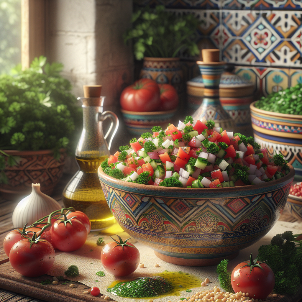 Preparing Tabbouleh Ingredients