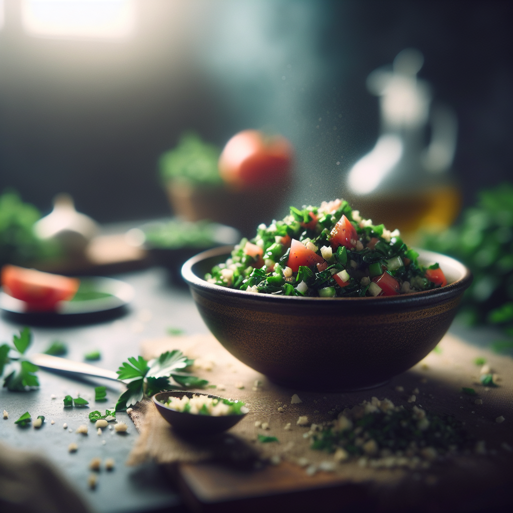 Enjoying Tabbouleh Salad