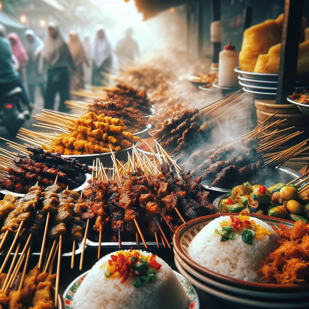 Variety of Indonesian street food