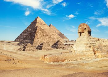 Egypt,Cairo, ,Giza.,General,View,Of,Pyramids,With,Sphinx