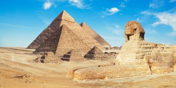 Egypt,Cairo, ,Giza.,General,View,Of,Pyramids,With,Sphinx