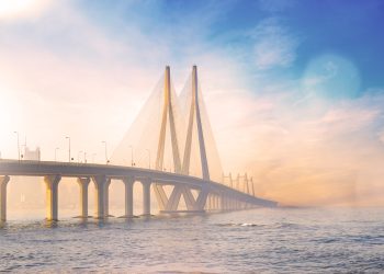 Morning,View,Of,Sea,Link,Bridge,Of,Mumbai,With,Sun