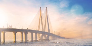 Morning,View,Of,Sea,Link,Bridge,Of,Mumbai,With,Sun