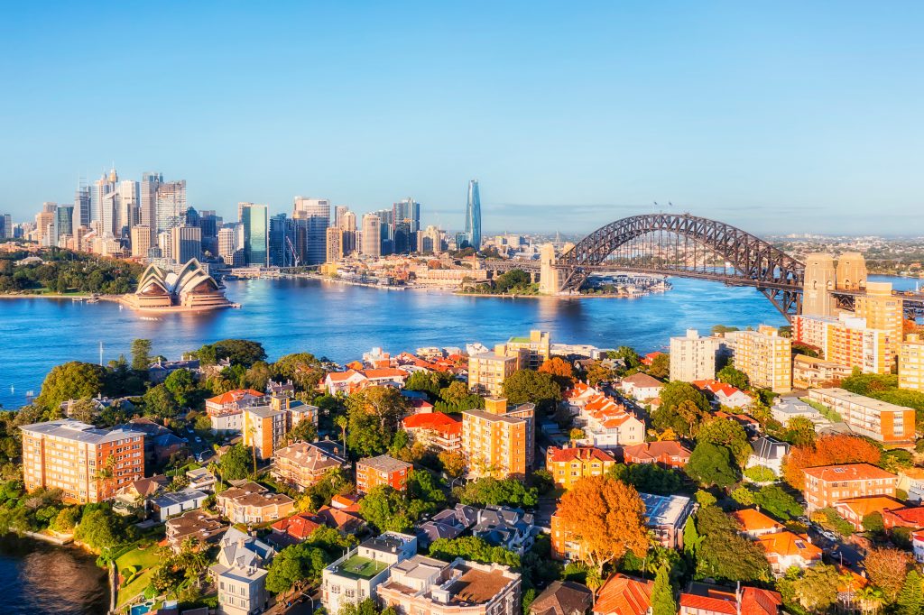 Lower,North,Shore,In,Sydney,City,Aerial,Cityscape,View,To