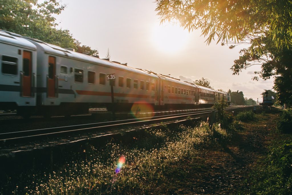 Indonesian,Railway,Train,Or,Kereta,Api,Indonesia,With,Green,Grass