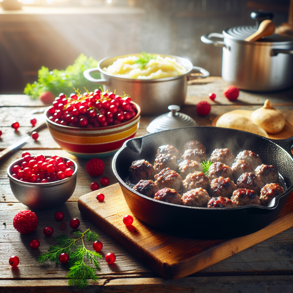 Preparing Swedish Meatballs and Mashed Potatoes