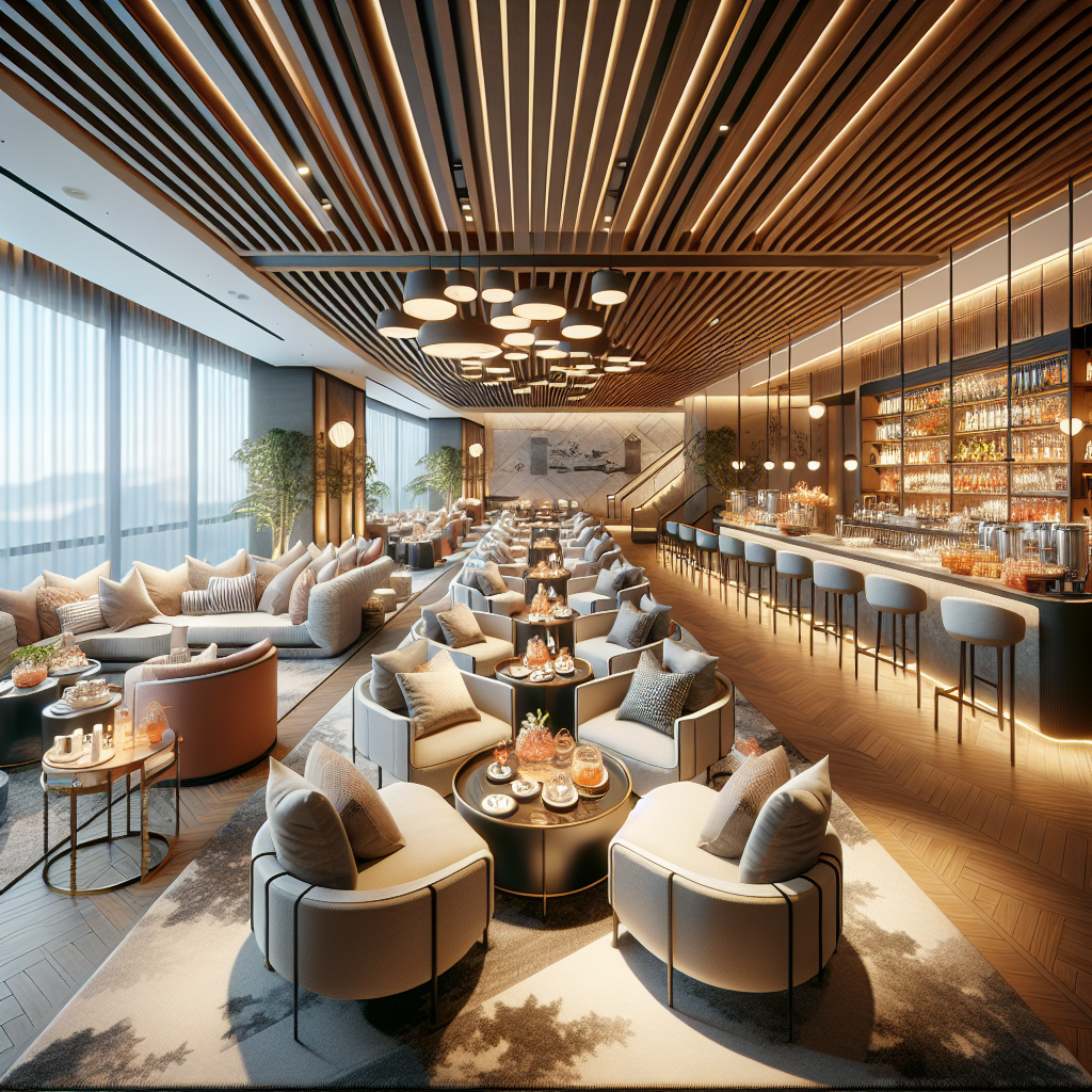 lounge in Hong Kong with comfortable seating & refreshments under soft lighting