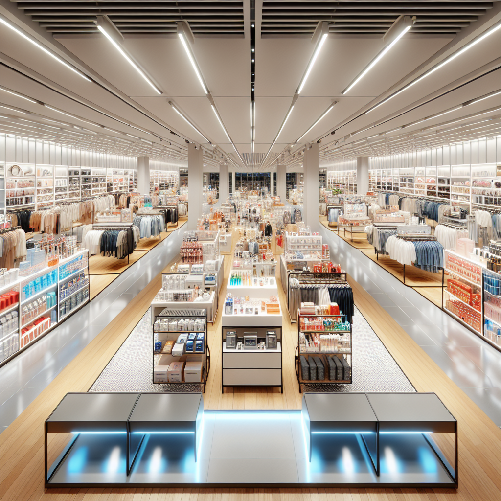 department_store in Hong Kong with various goods & products under fluorescent lighting