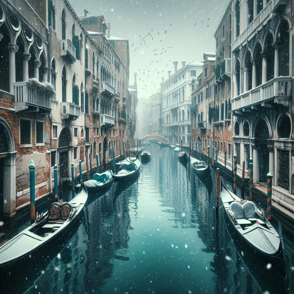 Venice’s romantic charm during the tranquility of winter, offering a different perspective away from the crowds.